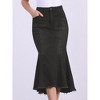 INSPIRE CHIC Women's Washed Denim High Waist Fishtail Pockets Casual Midi Skirt - 2 of 4