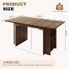 63" Farmhouse Dining Table, Wood Kitchen Table, 4 Storage Shelves, Rustic Wooden Rectangular Kitchen Table, Seats 4-6, for Dining Room - 2 of 4