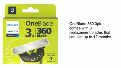 Pack De 3 Lames De Rechange Originales Philips OneBlade 360 - Pour Rasoir/tondeuse Visage