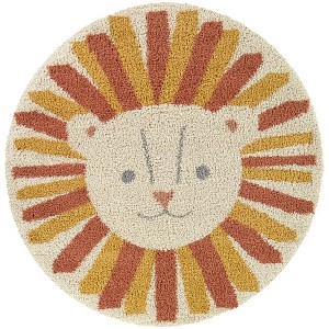 5'3"x7' Leonie Lion Kids' Rug Cream - Balta Rugs: Round, UV & Stain-Resistant, Kids Bedroom Decor - 1 of 4