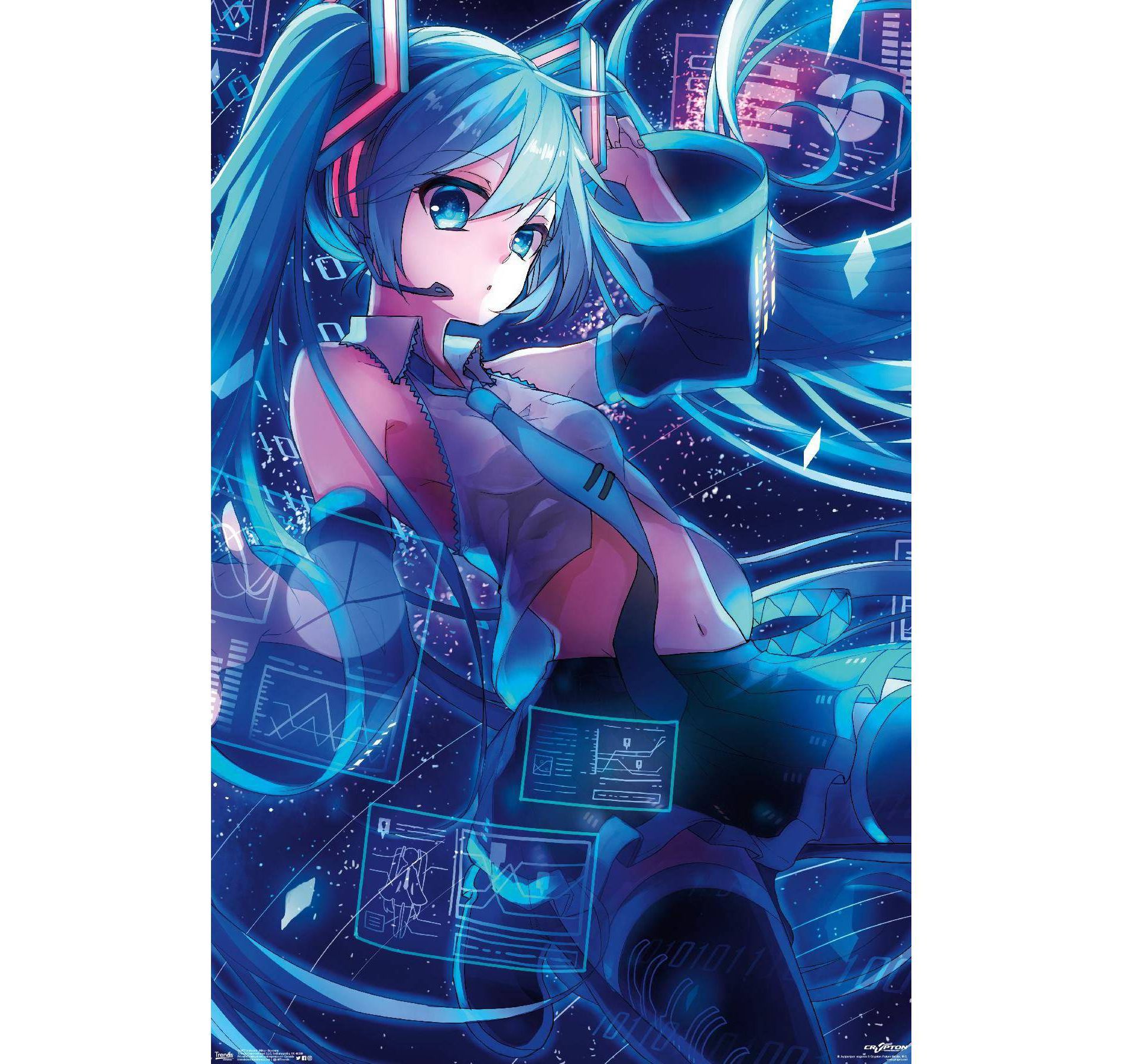 Trends International 34" x 22" Hatsune Miku: Screens Premium Poster : Unframed Wall Art, Vocaloid Digital Print