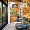 Novogratz x Globe Diego 1-Light Matte Black Woven Fabric Outdoor Plug-In Pendant Light: ETL Listed, Adjustable Height - 2 of 4