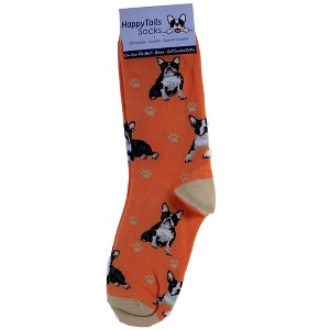 E & S Pet 14.0 Inch Boston Terrier Happy Tails Sock Premium Quality Crew Socks - 1 of 3