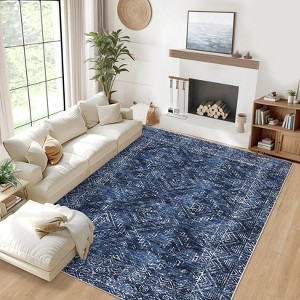 Modern Abstract Geometric Stripe Rugs for Living Room Bedroom Soft Low Pile Carpet Indoor Washable Non Slip Easy Care Area Rug - 1 of 4
