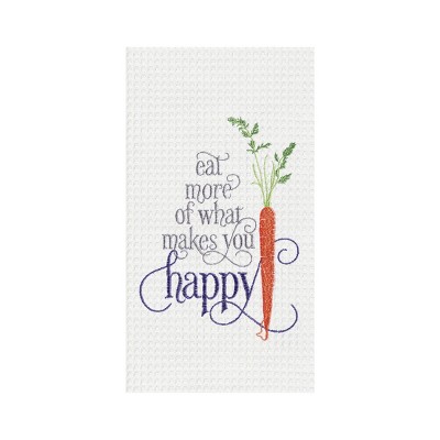 C&F Home Makes You Happy Embroidered Waffle Weave Kitchen Towel