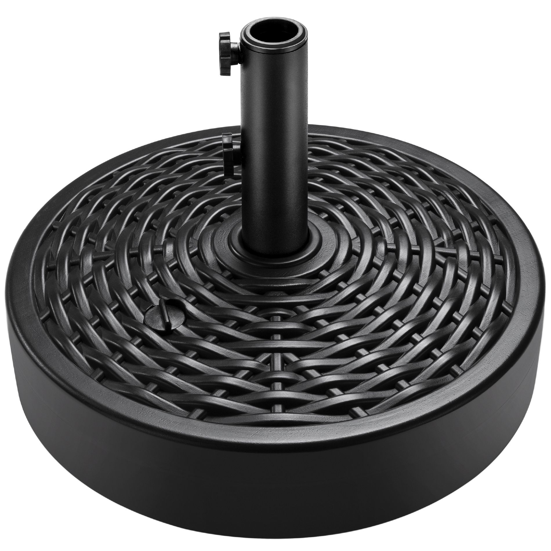Best Choice Products Fillable Plastic Patio Umbrella Base Stand, Pole Holder w/ 2 Adjustment Knobs, Faux Wicker Pattern