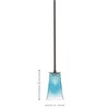 Toltec Lighting Apollo 1 - Light Pendant in  Dark Granite with 5" Square Teal Crystal Shade - 2 of 2