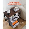 VEVOR Metal File Cabinet, Mobile Filing Cabinet with 3 Fabric Drawers and 2 Open Shelves, Wooden Vertical Filing Storage Cabinets with Wheels, Brown - 4 of 4