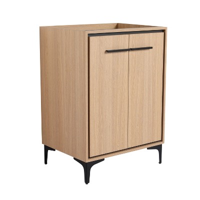 NicBex 23.43" Freestanding Bathroom Vanity without Sink, Bathroom Storage Cabinet, 2 Cabinet Doors for Bathroom