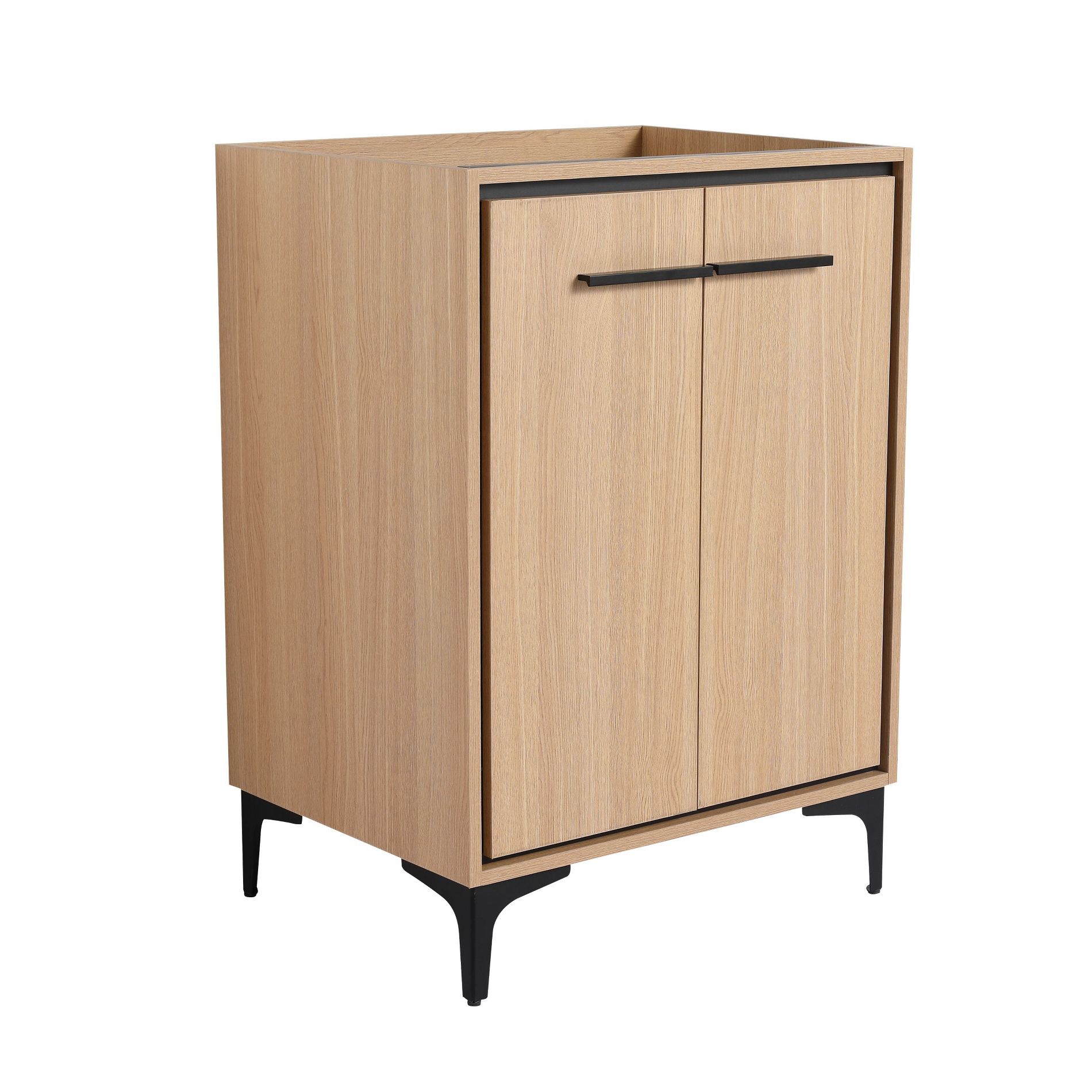 NicBex 23.43" Freestanding Bathroom Vanity without Sink, Bathroom Storage Cabinet, 2 Cabinet Doors for Bathroom, Oak