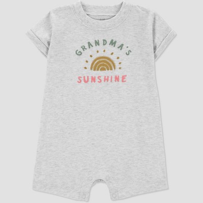 Carter's Just One You® Baby Grandma Sunshine Romper - Gray Newborn