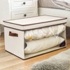 WeThinkStorage Folding Fabric Storage Bin with Lid and Handle 46L Capacity Ivory - 2 of 4