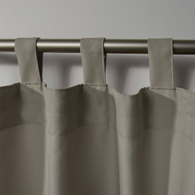 Taupe Light-Filtering Tab Top Indoor/Outdoor Curtain Panels, Set of 2