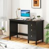 Tangkula Computer Desk Writing Table w/3 Drawers Workstation for Home Office White/Black - 2 of 4
