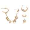 Fairy Princess 4-Piece Earrings Set - Butterfly Tassel Zirconia Stone Ear Rings with Fake Lip Piercing – A Vintage Style Jewelry Set - 3 of 4