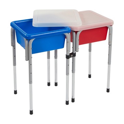 ECR4Kids 2-Station Sand and Water Adjustable Play Table, 1