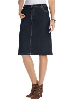 Jessica London Women's Plus Size True Fit Stretch Denim Short Skirt