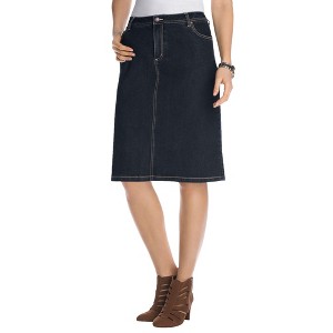 Jessica London Women's Plus Size True Fit Stretch Denim Short Skirt - 1 of 4