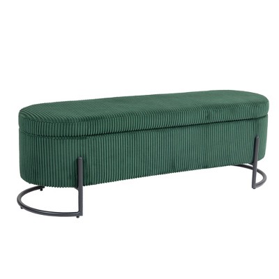 NicBex Modern 52.3" Storage Bench Corduroy Accent Stool with Cushioned Top and Metal Base for Entryway and Living Room