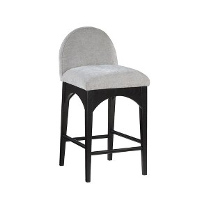 Meridian Furniture,Waldorf Grey Chenille Fabric Stool - 1 of 4