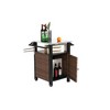 LunaLulinlk Outdoor Kitchen Wicker Island Rolling Cart, Brown - 4 of 4