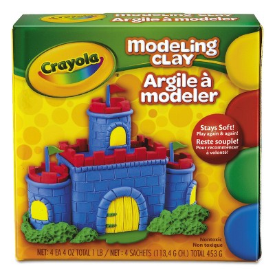 Crayola Modeling Clay Assortment 1/4 lb each Blue/Green/Red/Yellow 1 lb 570300
