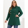 Agnes Orinda Women's Plus Size Winter Fashion Double Breasted with Pockets Warm Pea Coats - image 3 of 4