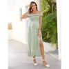 Coolmee Women's Maternity Dress Off Shoulder Split A Line Casual Maxi Dress Photography Dress for Babyshower - 2 of 4