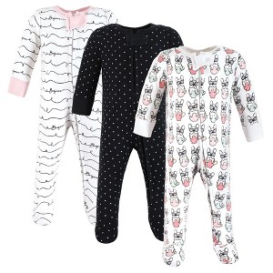 Hudson Baby Infant Girls Cotton Sleep and Play, Bonjour - 1 of 4