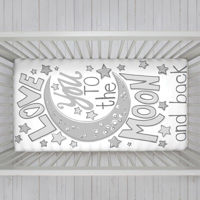 love you to the moon and back crib sheet