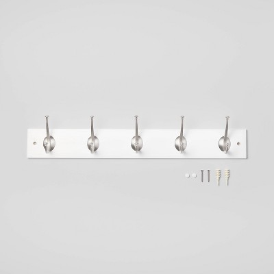 New Traditional 5 Hooks Rail Silver/Ivory - Threshold&#8482;