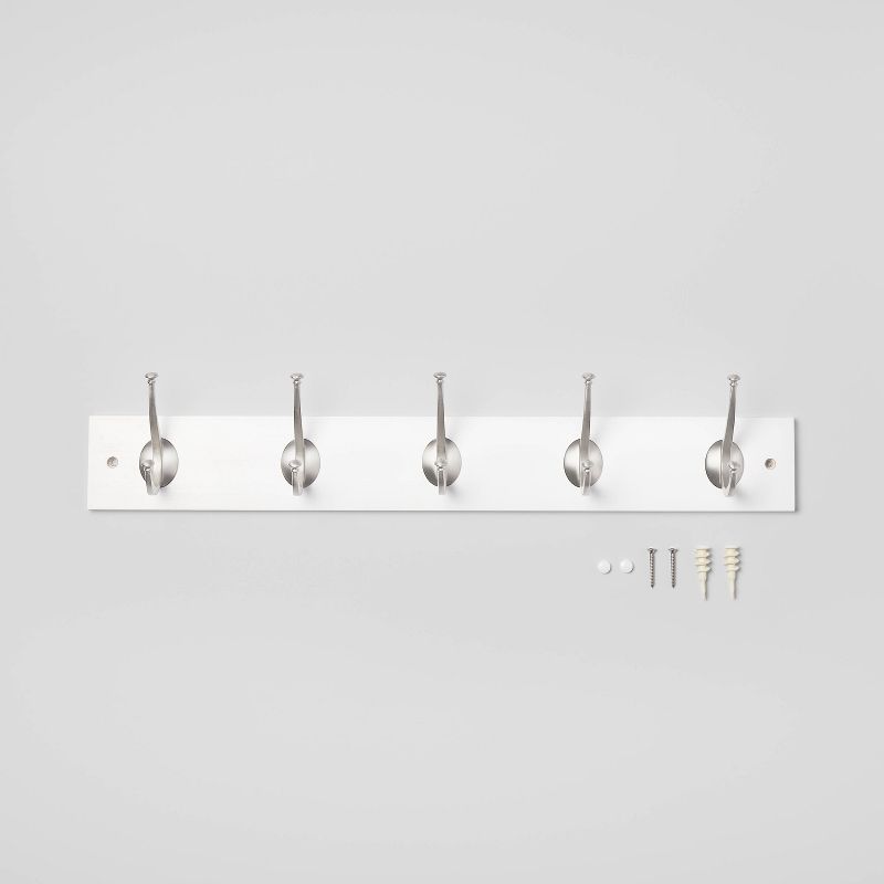 New Traditional 5 Hooks Rail Silver/Ivory - Threshold&#8482;, 4 of 5