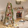 Corner Bookcase, Christmas Tree Corner Bookcase, Creative Bookcase, Solid Wood Storage Shelf, Display Shelf, Children's Bookcase, Splicable - 2 of 4