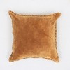 Chery Life Stonewashed Cotton Velvet Throw Pillow with Decorative Handstiched Edges-19X19" - 2 of 4