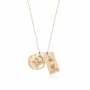 Zodiac Double Medallion 18k Gold Plated Necklace - Ettika - 1 of 2