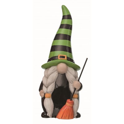 Transpac Ceramic Multicolor Halloween Witchy Gnome