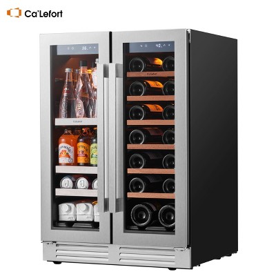 Ca'Lefort 24 in. 20-Bottle Wine and 60 Can Beverage Cooler Dual Zone Refrigerator with Panel Ready Door