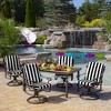 ARDEN Outdoor Midback Chair Cushion, 18 x 16.5, Rain-Proof, Fade Resistant Black Cabana Stripe - 3 of 4