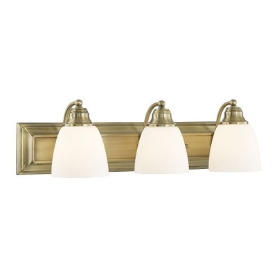 Livex Lighting Springfield 3 - Light Vanity in  Antique Brass