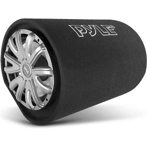 Pyle 12" 500W Carpeted Subwoofer Tube Enclosure System with Rear Vented Design - Black - 1 of 4