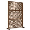 Dovelina Metal Outdoor Privacy Screen Freestanding Patio Decorative Screens - 72"x35", Brown, Perilla - 2 of 4