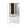 Homy Casa Slim Shoe Storage Cabinet with Mirror, 3-Tier Space-Saving Shoe Rack, White - 2 of 4