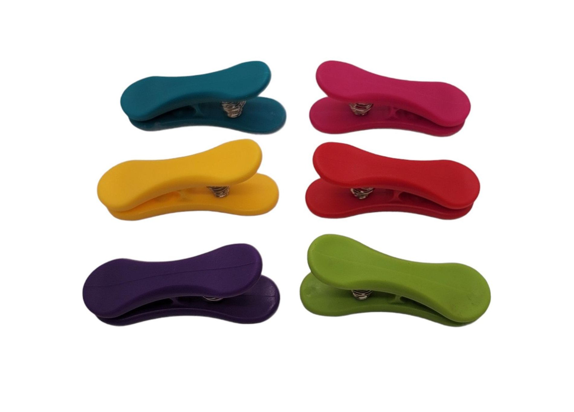 Handy Housewares 6-Piece Colorful Snack Bag Clips Set - Multi-Purpose for Chips, Craft Bags, and More