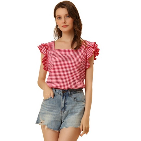 Ruffle Trim Tie Front Shorts, Casual Shorts For Spring & Summer