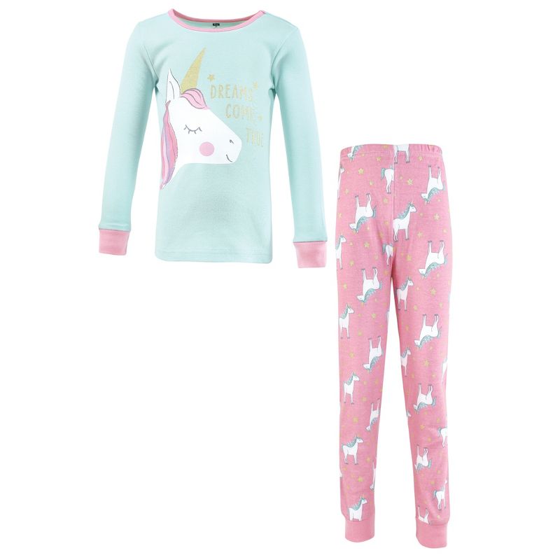 Hudson Baby Girl Cotton Pajama Set, Unicorn, 1 of 5