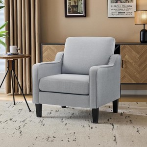 VINGLI Accent Chairs for Living Room Chairs Mid Century Modern Chair Sofa Chair Upholstered Arm Chair with Scooped Arm for Bedroom, Apartment - 1 of 4