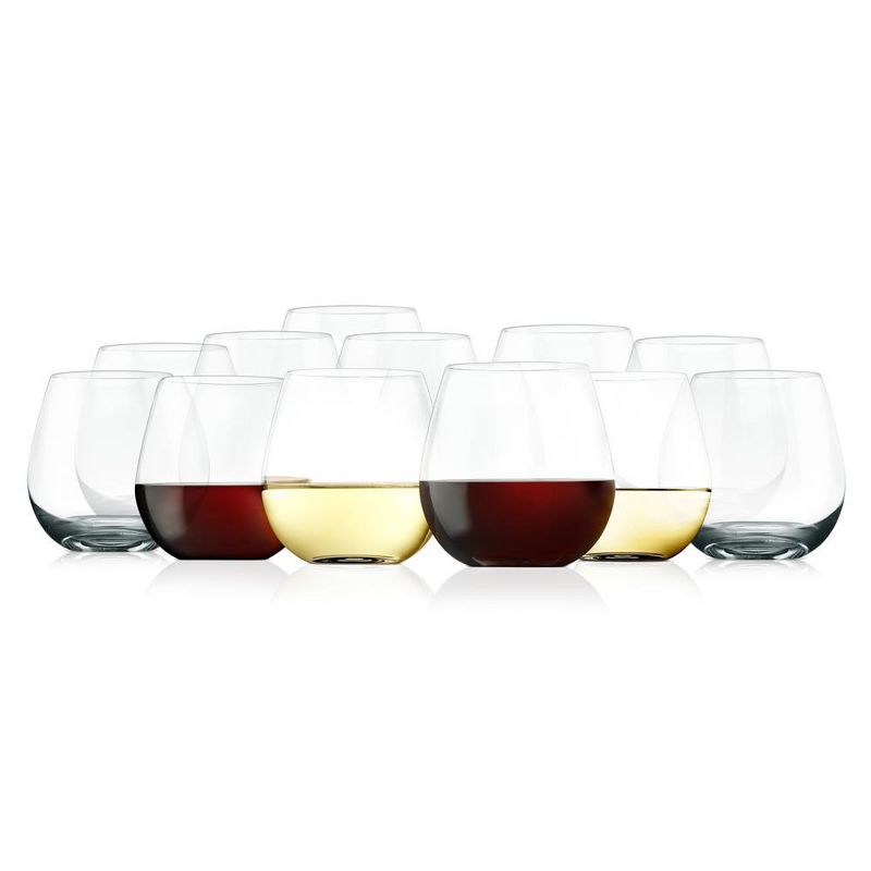 NutriChef 12 Pcs. of Crystal-Clear Stemless Wine Glass - Ultra Clear and Thin, Elegant Clear Wine Glasses, Hand Blown, 2 of 8