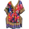 LA LEELA Women's Beachwear Summer Swim Beach Dress Cover Ups for Swimwear Women Plus Size Flowy Swimsuit Coverups for Women 3X-4X Lapis, Flower - 4 of 4
