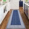 Modern Area Rugs Washable Bordered Floor Carpet, Foldable Contemporary Striped Indoor Mat, Non-Slip Low Pile Accent Rugs for Bedroom, Kitchen, Laundry - 4 of 4