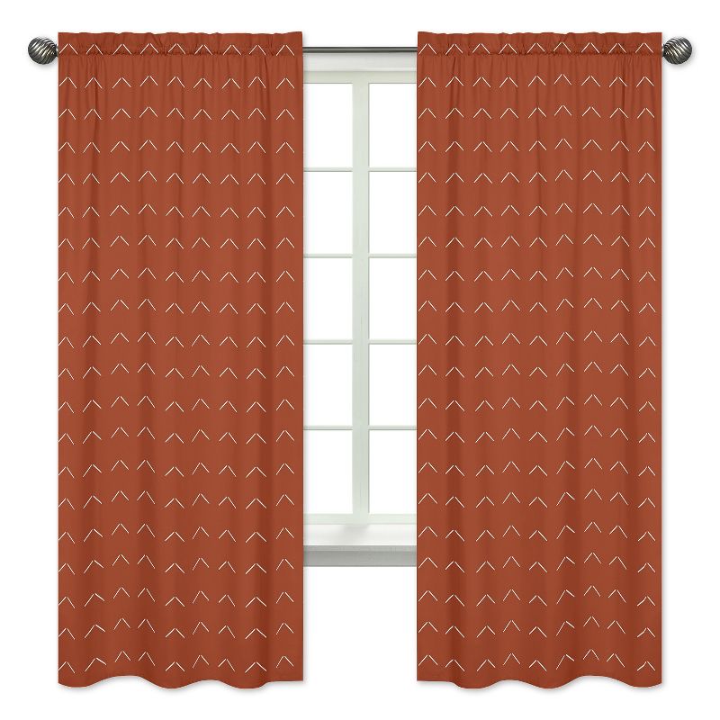 Sweet Jojo Designs Window Curtain Panels 84in. Diamond Tuft Orange and Ivory, 1 of 6